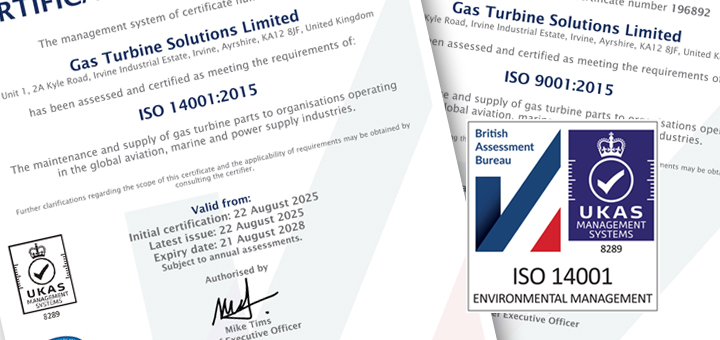 GTSMRO has been awarded ISO 14001:2015 Environmental Management System accreditation
